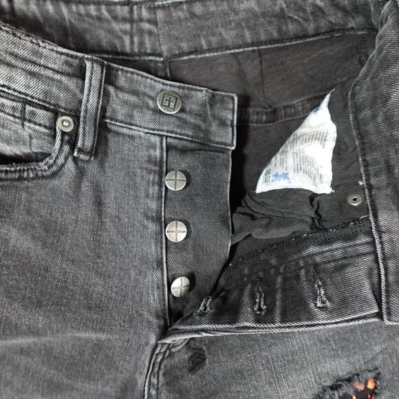Ksubi Van Winkle Angst Fire Patch Skinny Jeans Womens 28 (Fits 26x27.5) Altered - Picture 5 of 15
